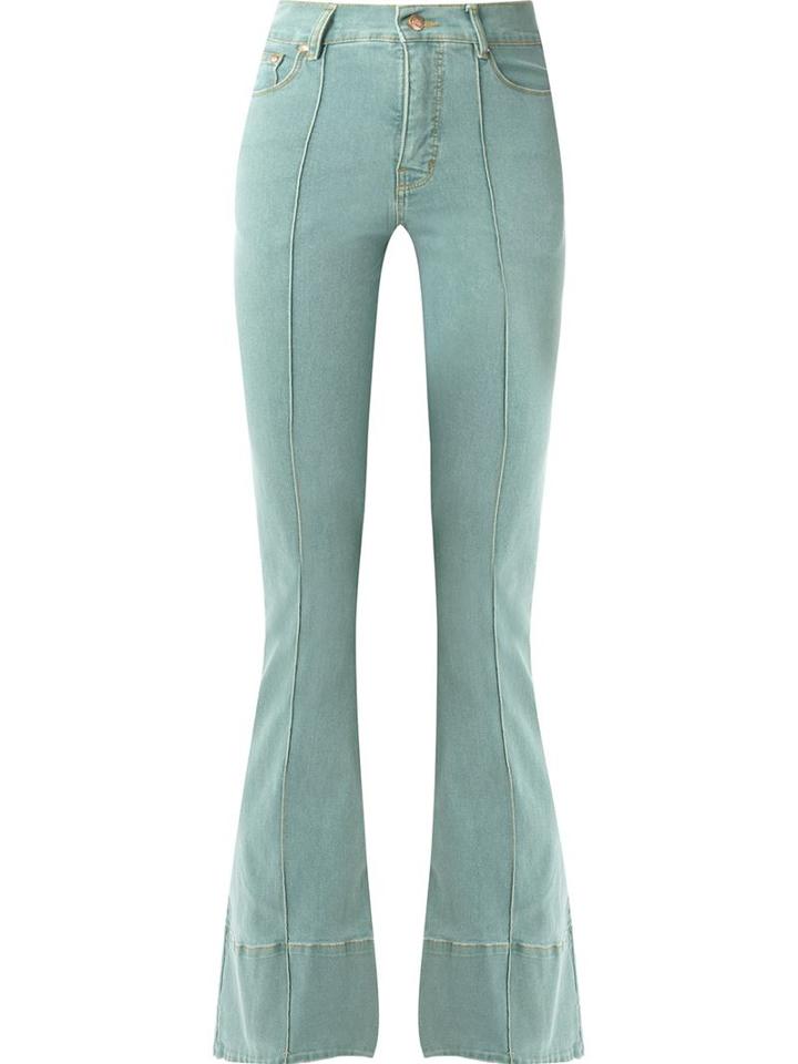 Amapô Flared Skinny Jeans, Women's, Size: 42, Green, Cotton/spandex/elastane