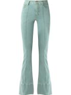 Amapô Flared Skinny Jeans, Women's, Size: 42, Green, Cotton/spandex/elastane