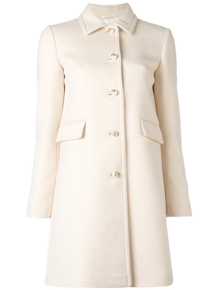Gucci Single Breasted Coat, Women's, Size: 40, Nude/neutrals, Wool/viscose