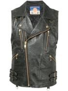 Black Means Off-centre Front Zip Gilet