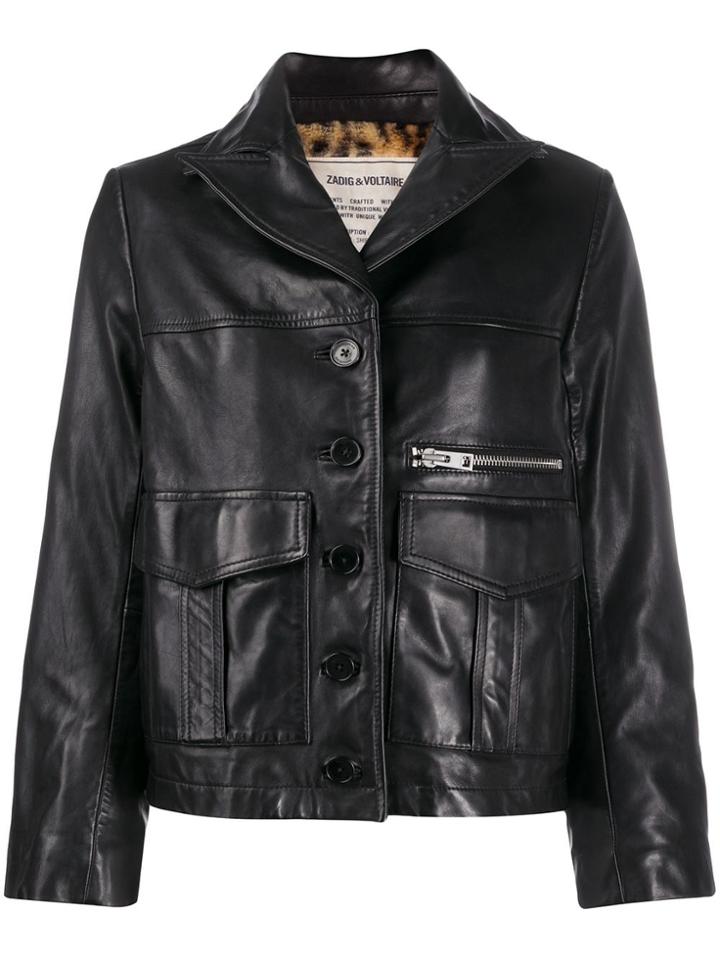 Zadig & Voltaire Lila Cuir Jacket - Black