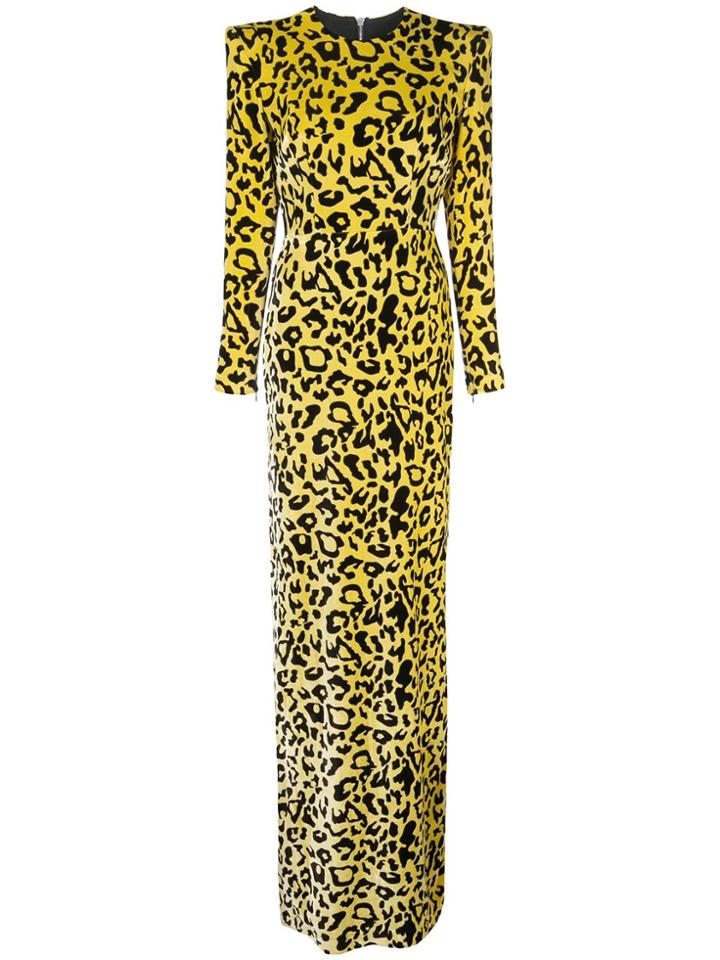 Alex Perry Velvet Touch Side Split Maxi Dress - Yellow