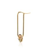 Foundrae 18k Yellow Gold Medium Fob Link Base Wings Disc Earring -