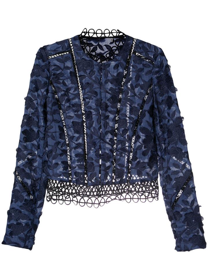 Elie Tahari - Dark Ozone Jacket - Women - Ramie - 4, Blue, Ramie