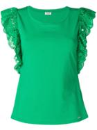 Liu Jo Embroidered Sleeves T-shirt - Green