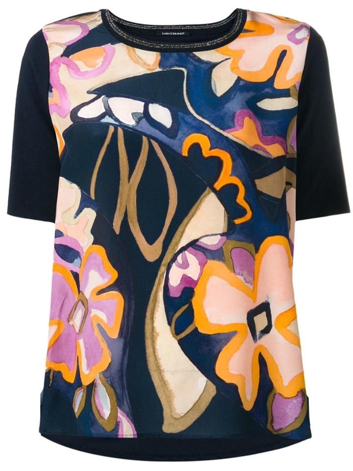 Luisa Cerano Abstract Print T-shirt - Blue