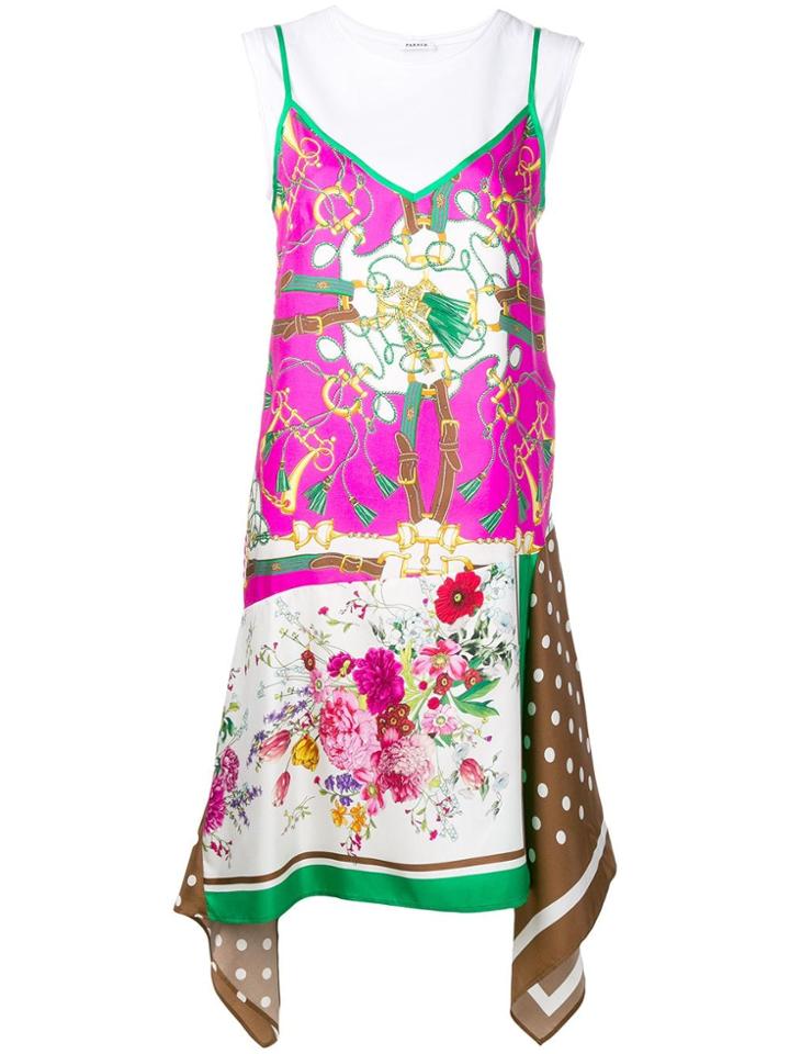 P.a.r.o.s.h. Fantasia Pattern Dress - White