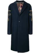 Etro Side Embroidery Loose Coat - Blue
