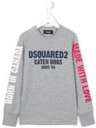 Dsquared2 Kids Logo Print Sweatshirt, Boy's, Size: 6 Yrs, Grey