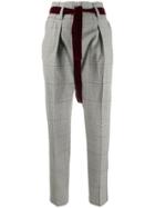 Pt01 High Waisted Checked Trousers - Black