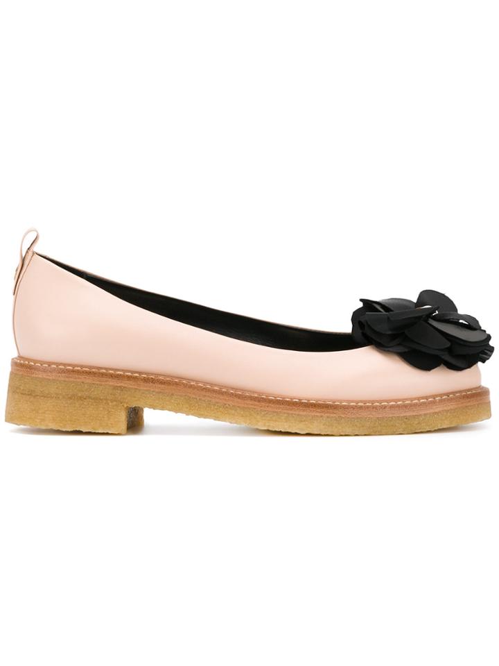 Lanvin Floral Embellished Ballerinas - Pink & Purple