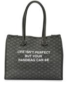 Moreau Slogan Detail Tote Bag - Grey