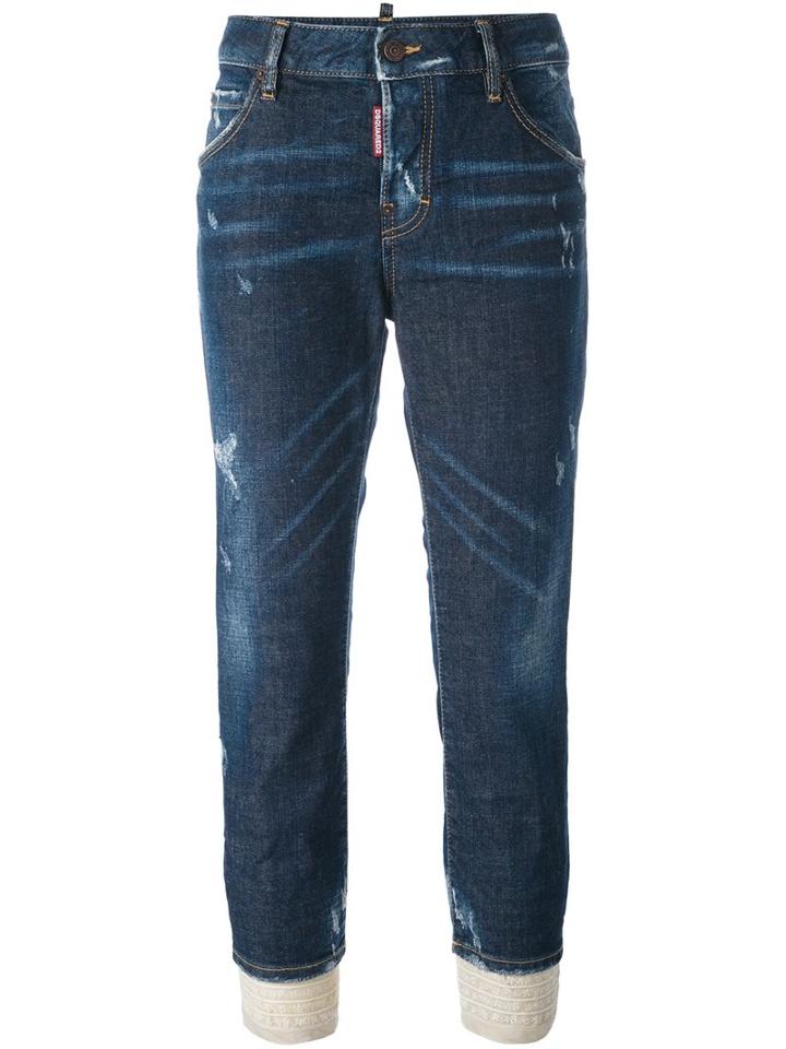 Dsquared2 'cool Girl' Cropped Jeans, Size: 38, Blue, Cotton/spandex/elastane/silk
