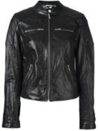 Dolce & Gabbana Leather Jacket, Women's, Size: 44, Black, Goat Skin/silk/polyester
