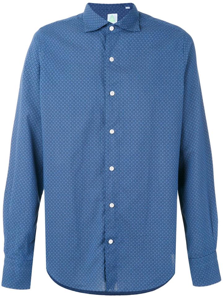 Finamore 1925 Napoli - Circle Print 'napoli Tokyo' Shirt - Men - Cotton - M, Blue, Cotton