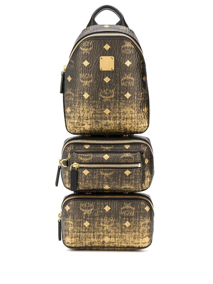 Mcm Triple Bag Backpack - Black