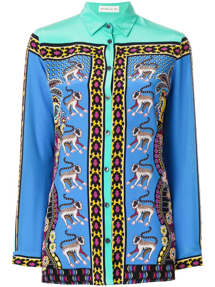 Etro Signature Printed Shirt - Blue