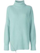 Tibi Ribbed Knit Turtleneck Sweater - Green