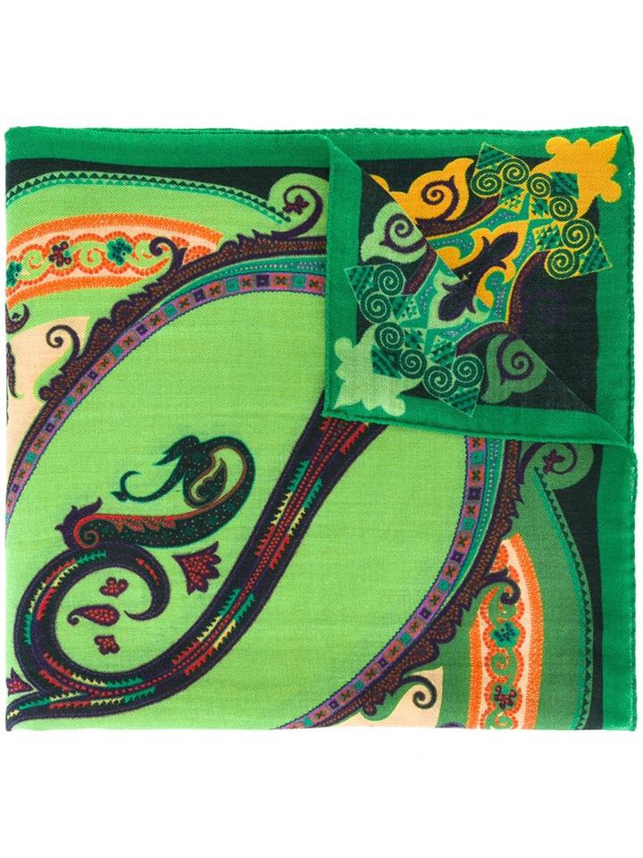 Etro Fine Knit Scarf, Women's, Black, Silk/wool