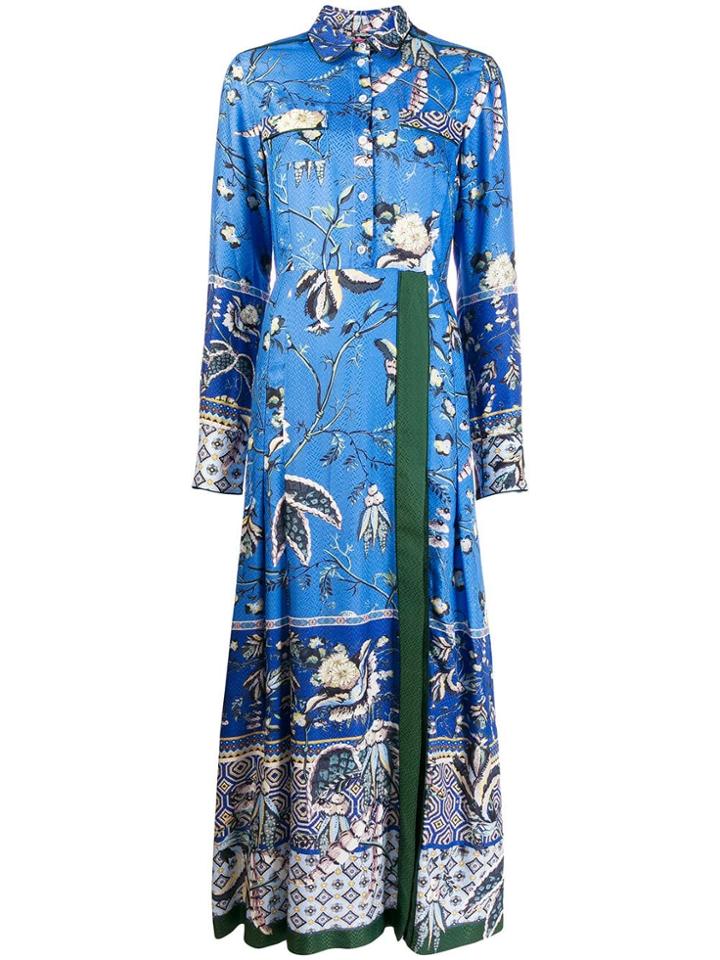 F.r.s For Restless Sleepers Patterned Shirt Dress - Blue