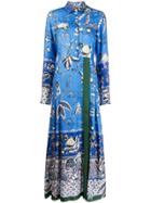 F.r.s For Restless Sleepers Patterned Shirt Dress - Blue