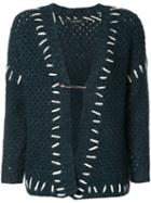Isabel Marant Stitch-detail Knitted Cardigan, Women's, Size: 38, Green, Cotton/polyamide/wool/acrylic