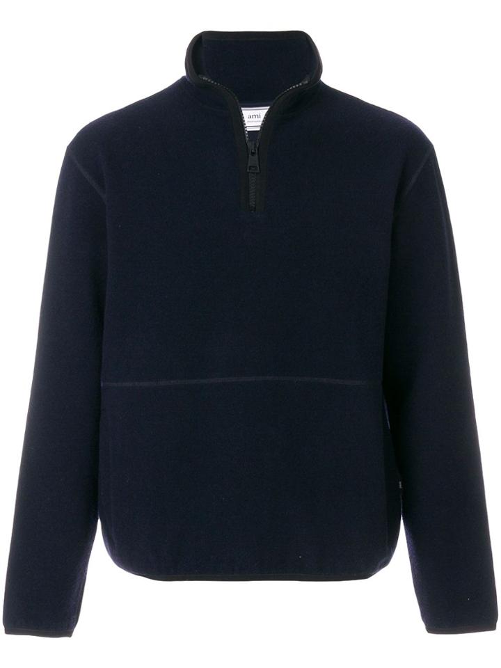 Ami Alexandre Mattiussi Half Zipped Sweatshirt - Blue
