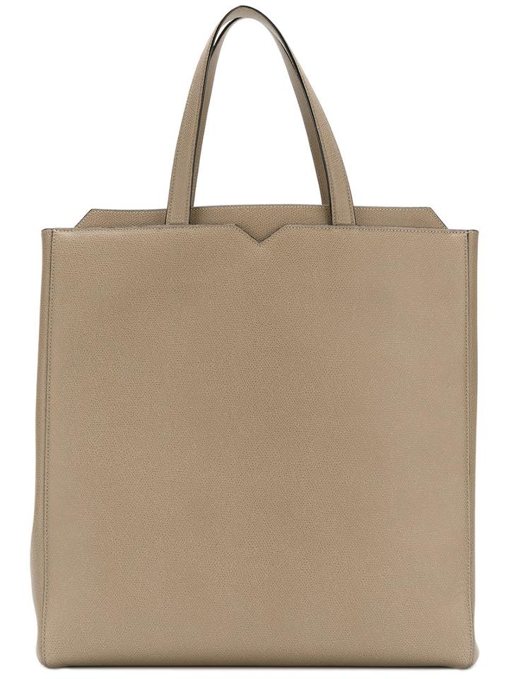 Valextra - Classic Tote - Women - Calf Leather - One Size, Nude/neutrals, Calf Leather