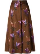 Andrea Marques - All-over Print Skirt - Women - Cotton - 36, Brown, Cotton