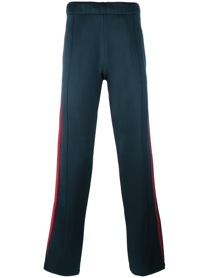 Burberry Side Stripe Track Pants, Men's, Size: Medium, Blue, Nylon/spandex/elastane/viscose