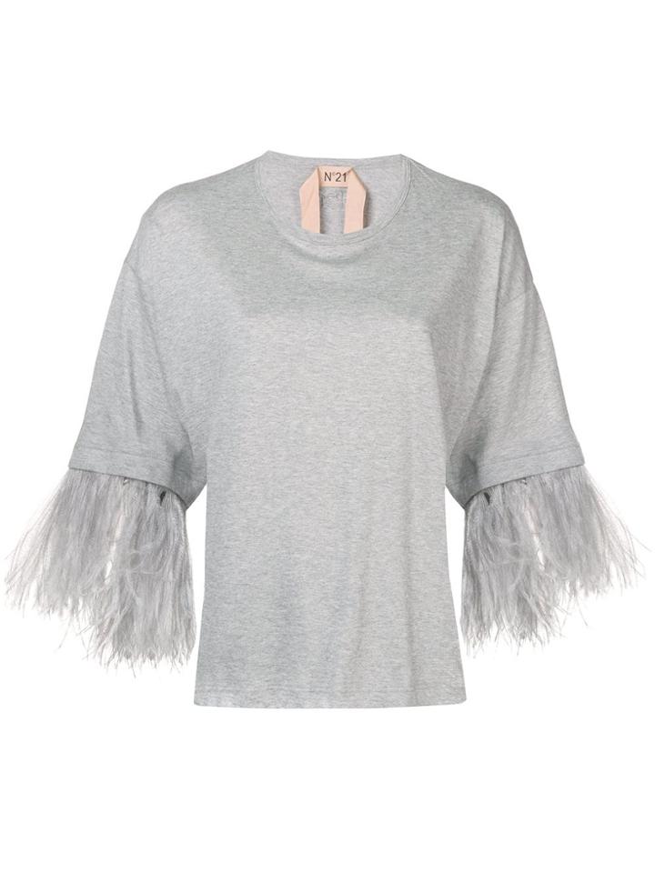 No21 Feather Sleeves T-shirt - Grey