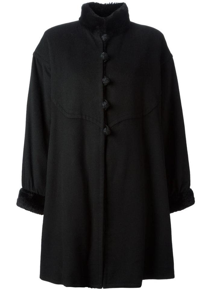 Yves Saint Laurent Pre-owned Cape Style Coat - Black