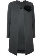 P.a.r.o.s.h. Floral Patch Overcoat, Women's, Size: Small, Grey, Viscose/wool