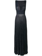 Antonino Valenti Pleated Plunge Neck Gown - Blue