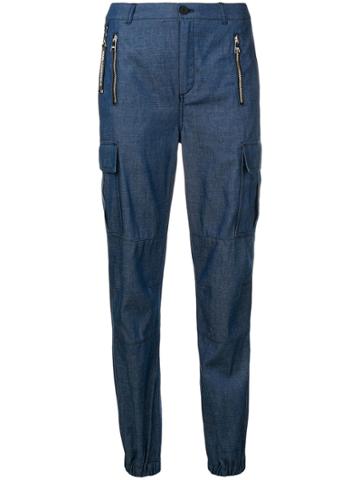 Karl Lagerfeld Denim Cargo Trousers - Blue