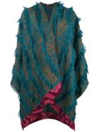 Etro Fringed Printed Cape - Green