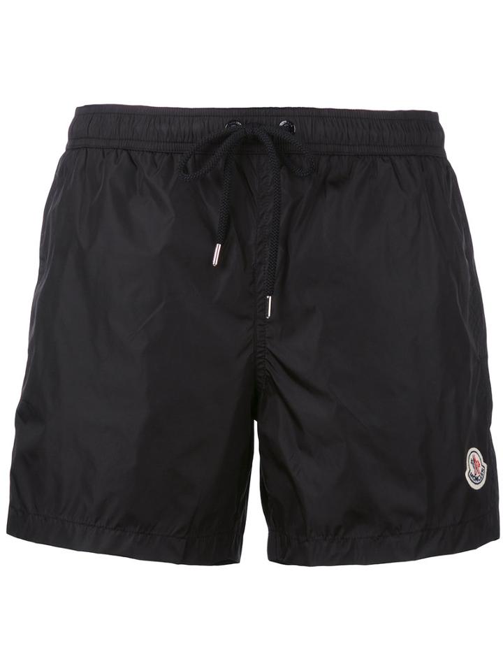 Moncler - Logo Plaque Swimming Trunks - Men - Polyamide/polyester - Xl, Black, Polyamide/polyester
