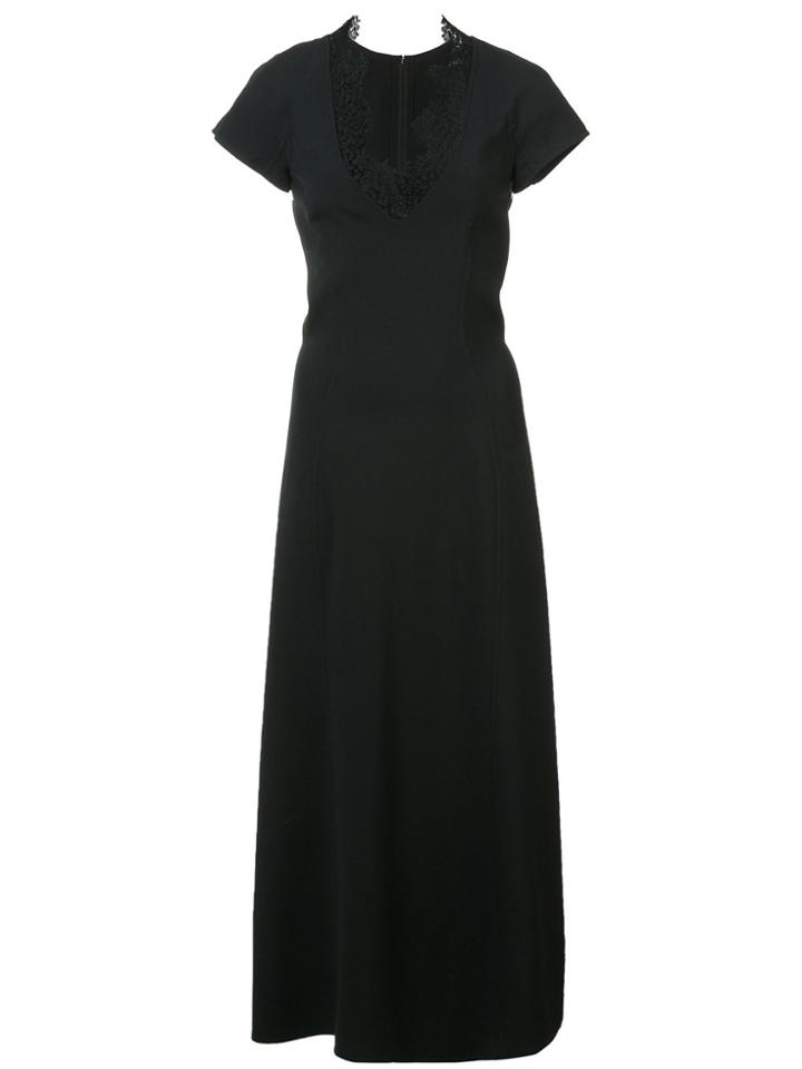 Carolina Herrera Leaf Trimmed Dress - Black