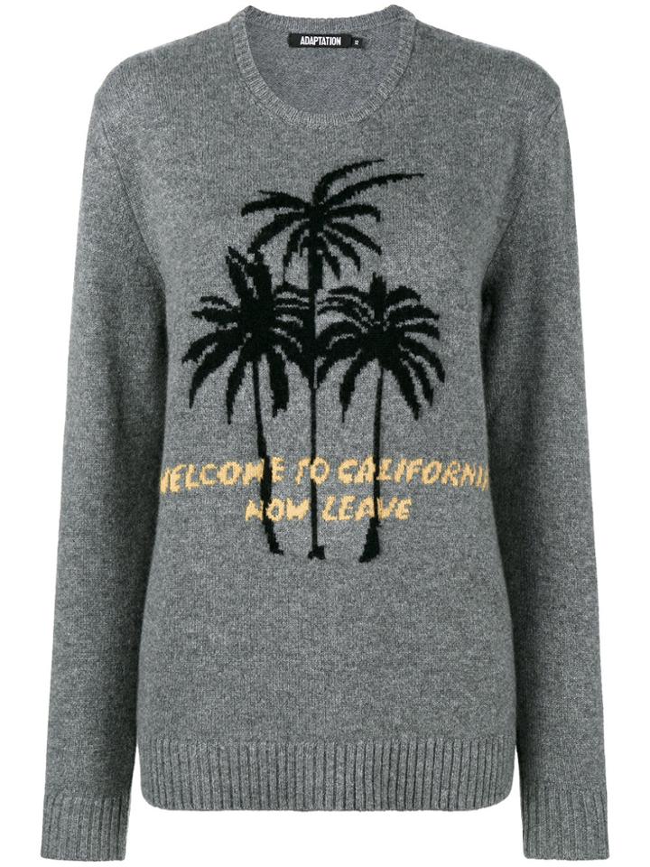 Adaptation Cashmere Embroidered Sweater - Grey