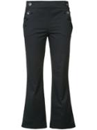 Hache - Cropped Sailor Trousers - Women - Cotton/linen/flax/elastodiene - 40, Blue, Cotton/linen/flax/elastodiene