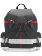 Burberry Stripe Panel Backpack - Blue