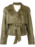 Drome Layered Belted Jacket - Green