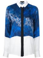 Barbara Bui - Concealed Fastening Printed Shirt - Women - Silk - 38, Women's, Blue, Silk