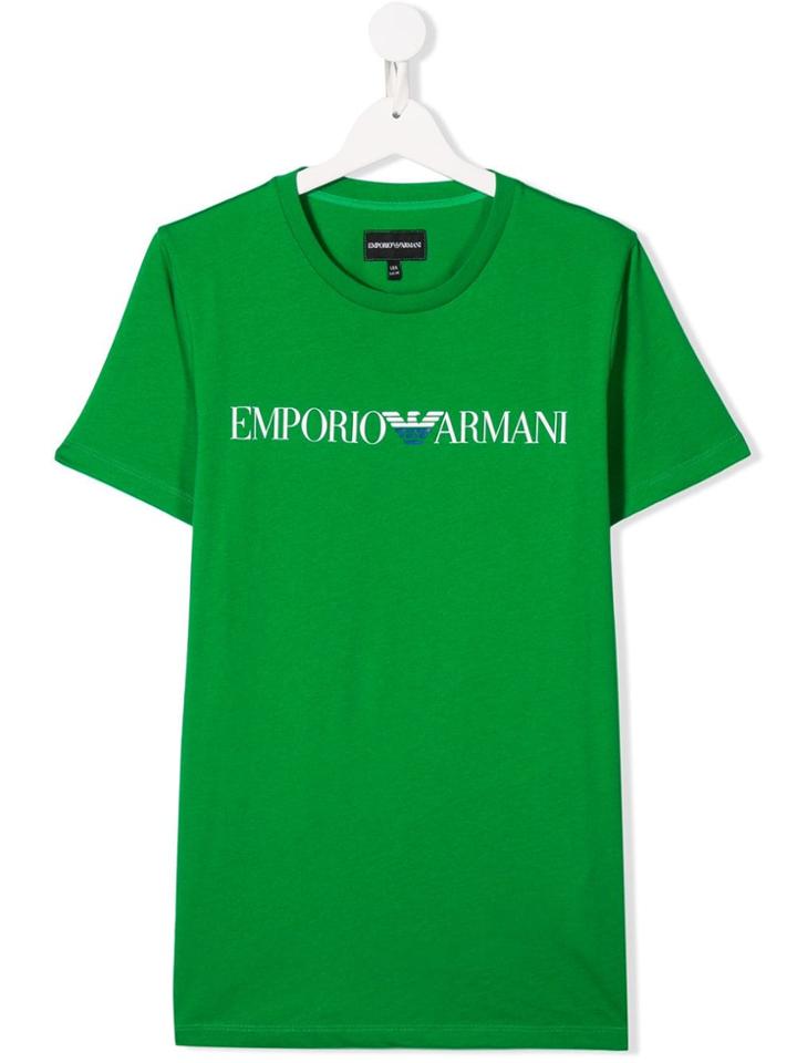 Emporio Armani Kids Logo Short-sleeve T-shirt - Green