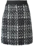Dolce & Gabbana Mini Flounce Skirt, Women's, Size: 40, Black, Silk/cotton/wool