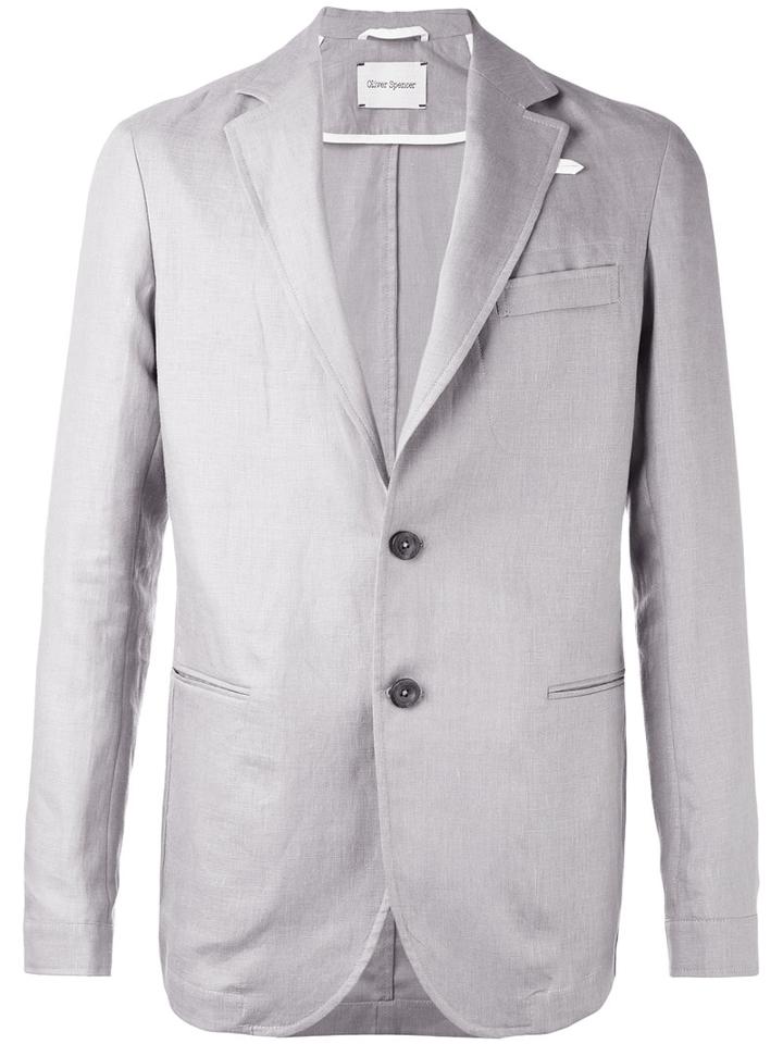 Oliver Spencer - Theobald Blazer - Men - Linen/flax/polyester/acetate - 40, Grey, Linen/flax/polyester/acetate