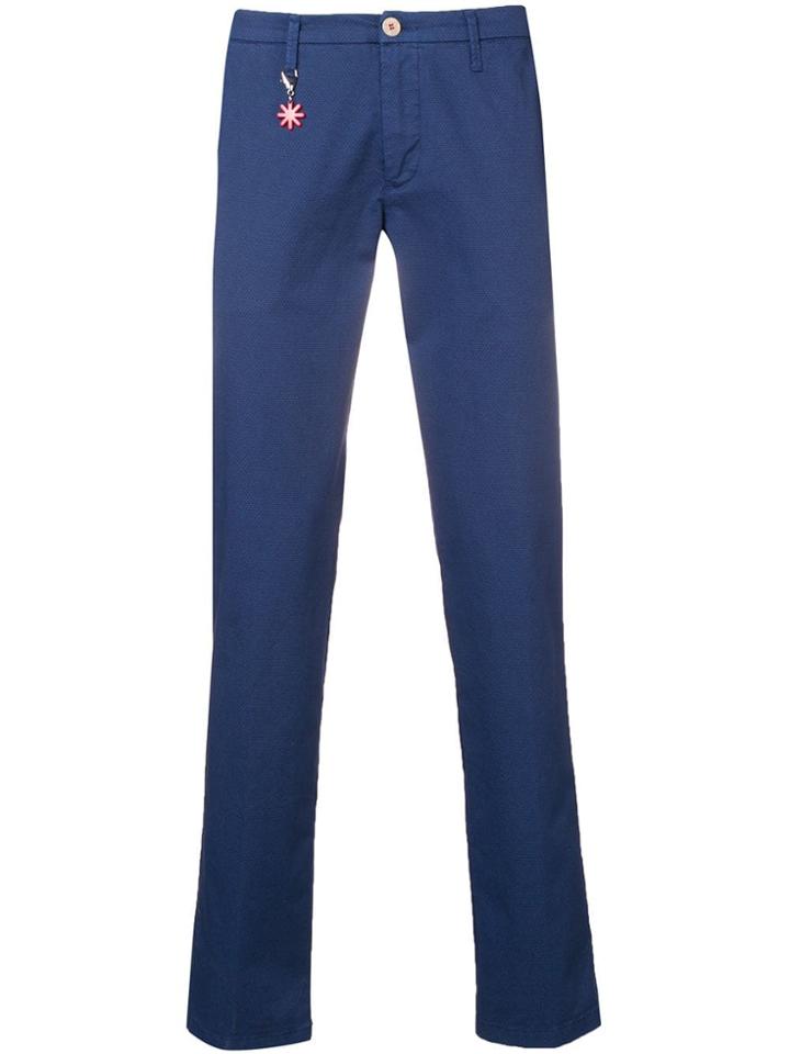 Manuel Ritz Slim-fit Tailored Trousers - Blue