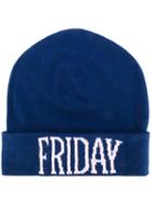 Alberta Ferretti - Friday Intarsia Beanie - Women - Cashmere/virgin Wool - One Size, Blue, Cashmere/virgin Wool