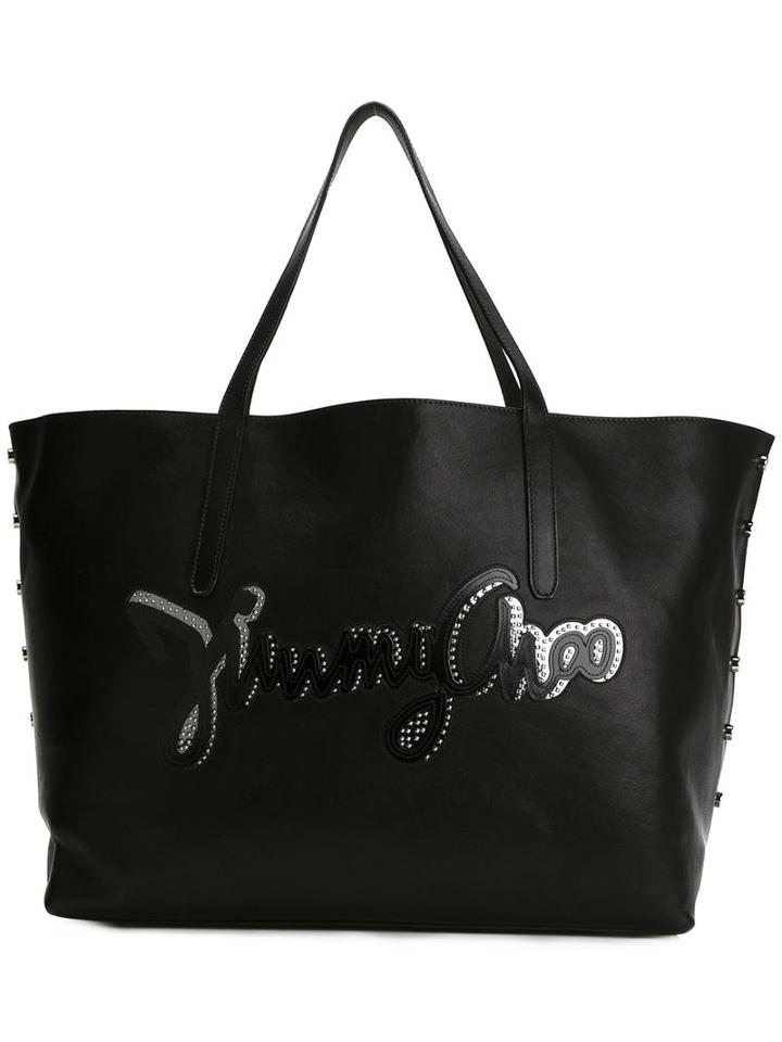 Jimmy Choo Pimlico Tote, Men's, Black, Calf Leather/lamb Skin/polyurethane/brass