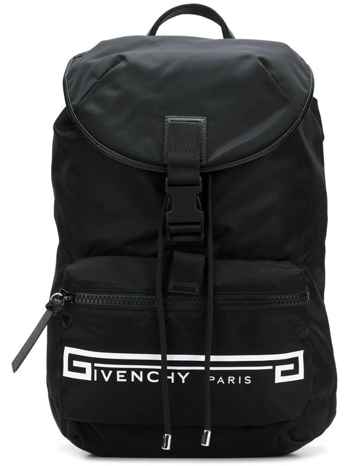 Givenchy Retro Logo Flames Backpack - Black